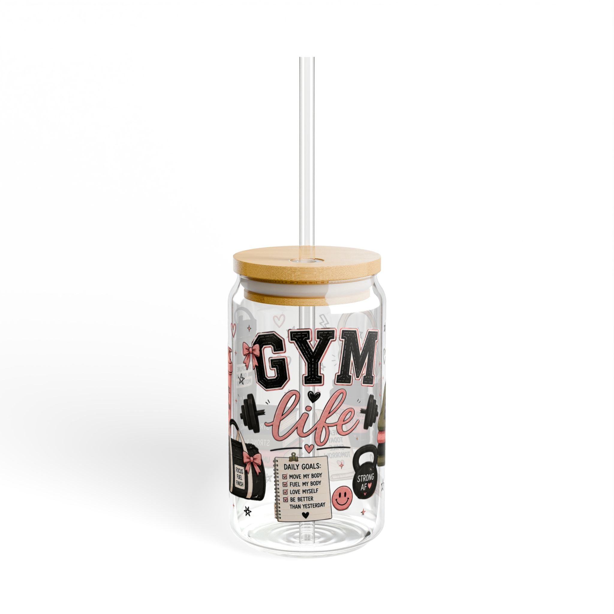 Gym Life || 16oz Glass Cup