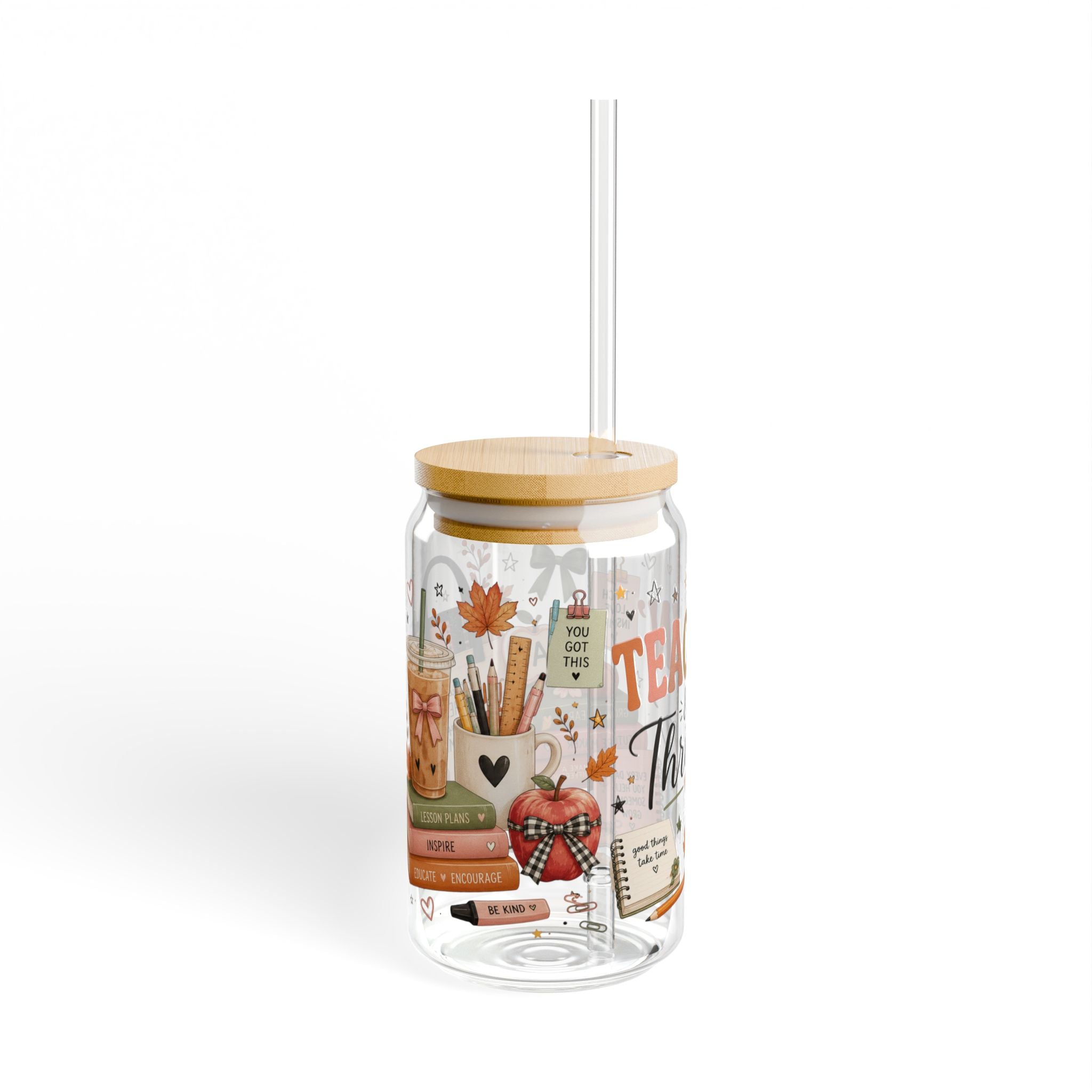 Teachin’ & Thrivin’ || 16oz Glass Cup
