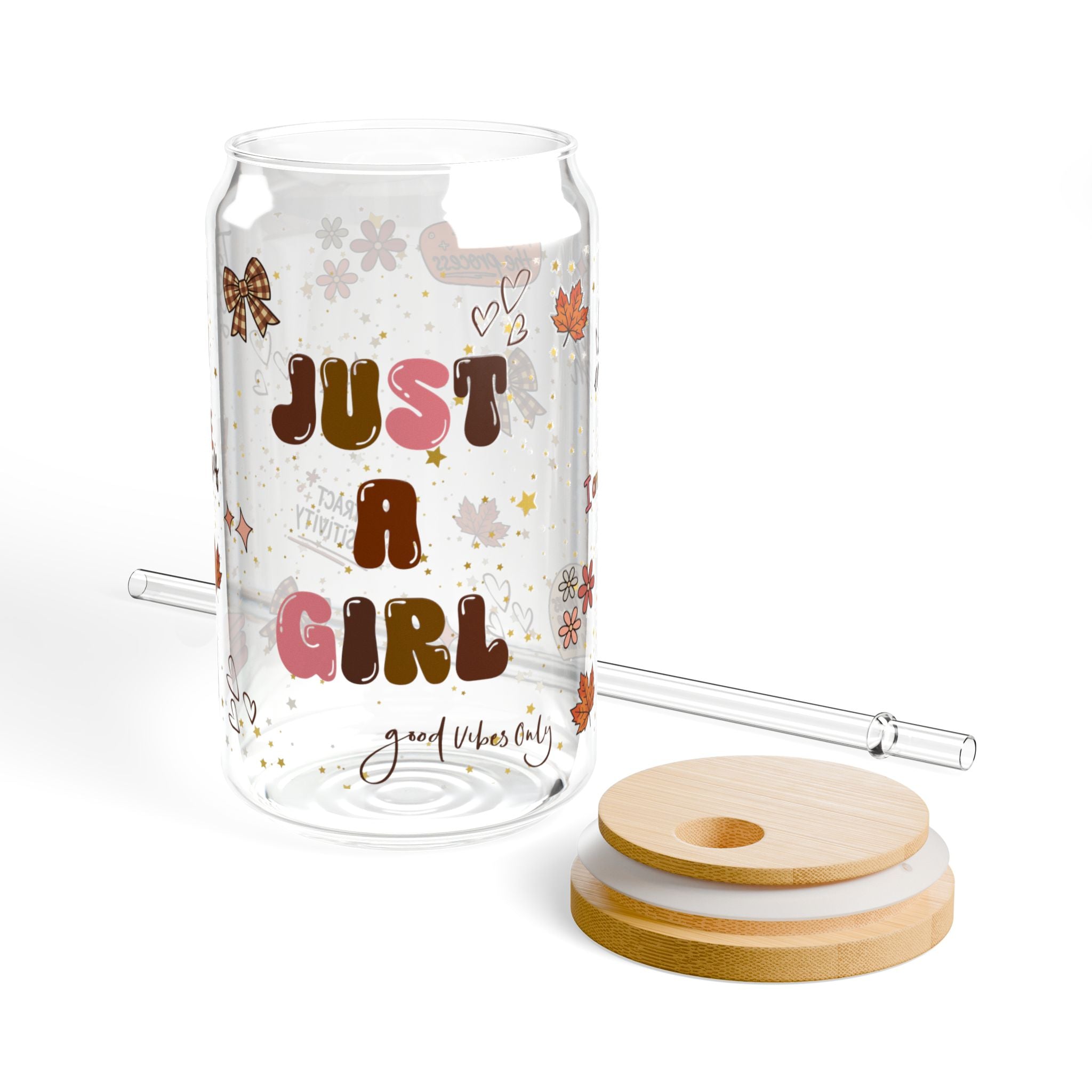 Just a Girl, Affirmations || 16oz Glass Cup