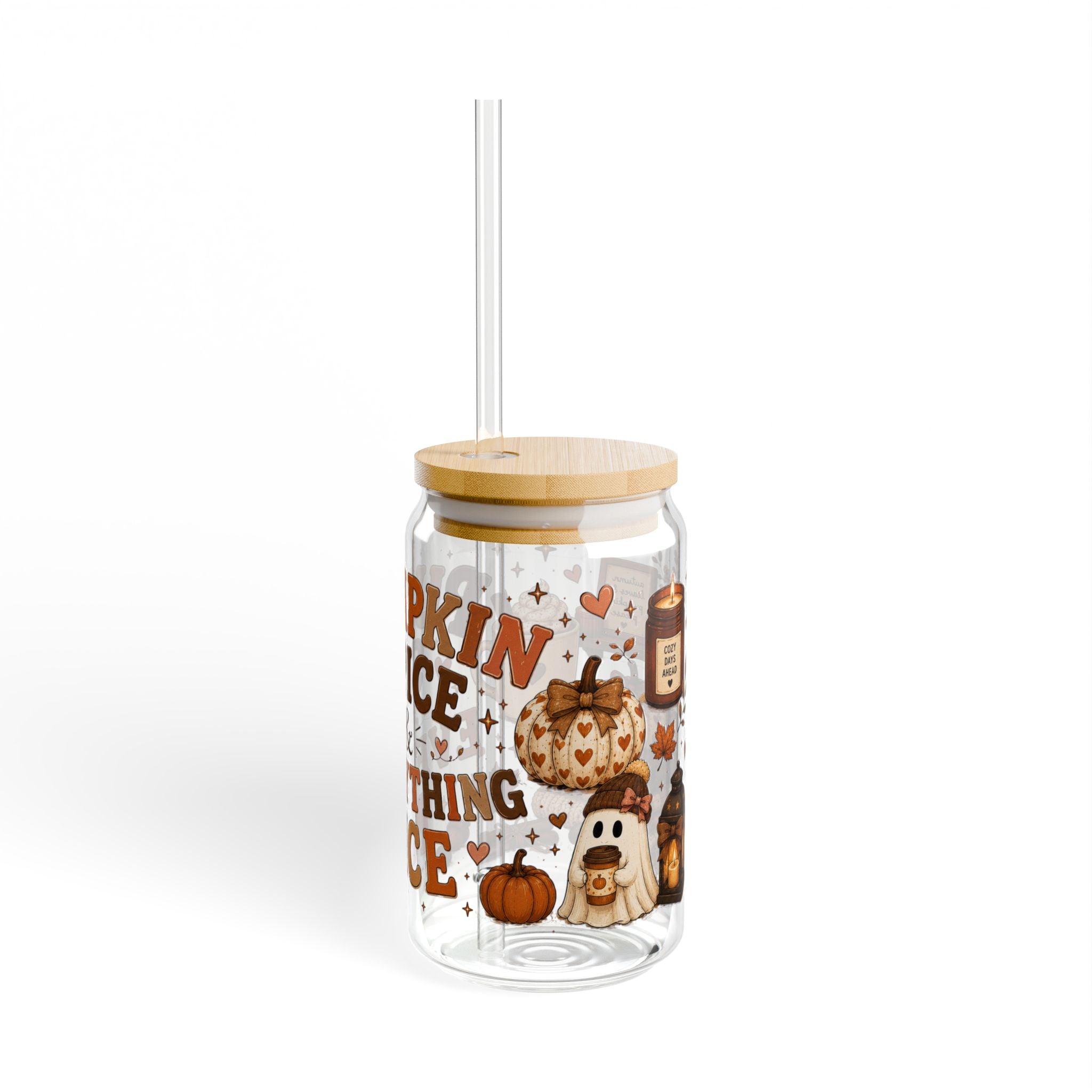 Pumpkin Spice & Everything Nice || 16oz Glass Cup